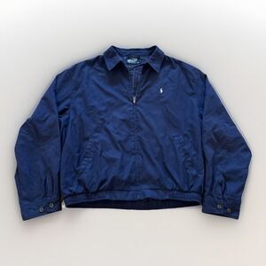 Polo Ralph Lauren Bi-Swing Jacket Mens XL Plaid Lined Preppy Harrington Blue Vtg